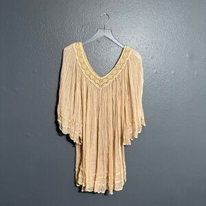 Vintage Tan Raviza Angle Blouse Size L
